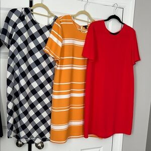 3- identical style dresses in diff colors! All size 14 Ann Taylor